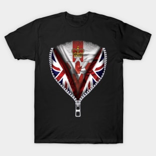 Irish Flag  Northern Ireland Flag zipped British Flag - Gift for Irish From Northern Ireland T-Shirt